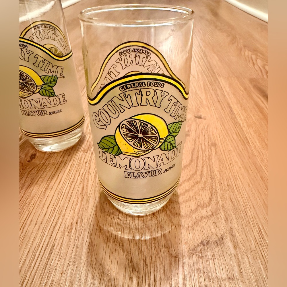 Vintage Country Time Lemonade Frosted Glasses (4)